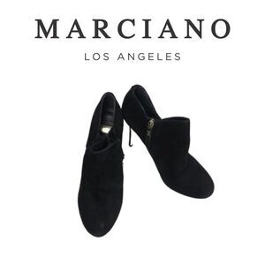 Marciano Black Suede Ankle Boots, Sz 38.5.